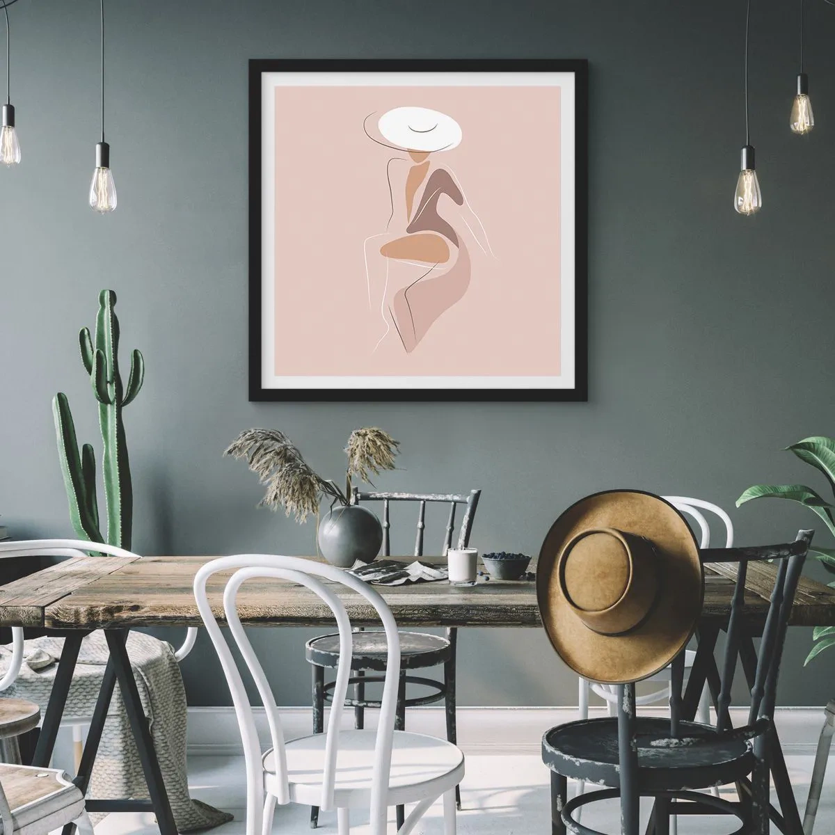 Poster în ramă neagră - O doamnă adevărată - 40x40 cm