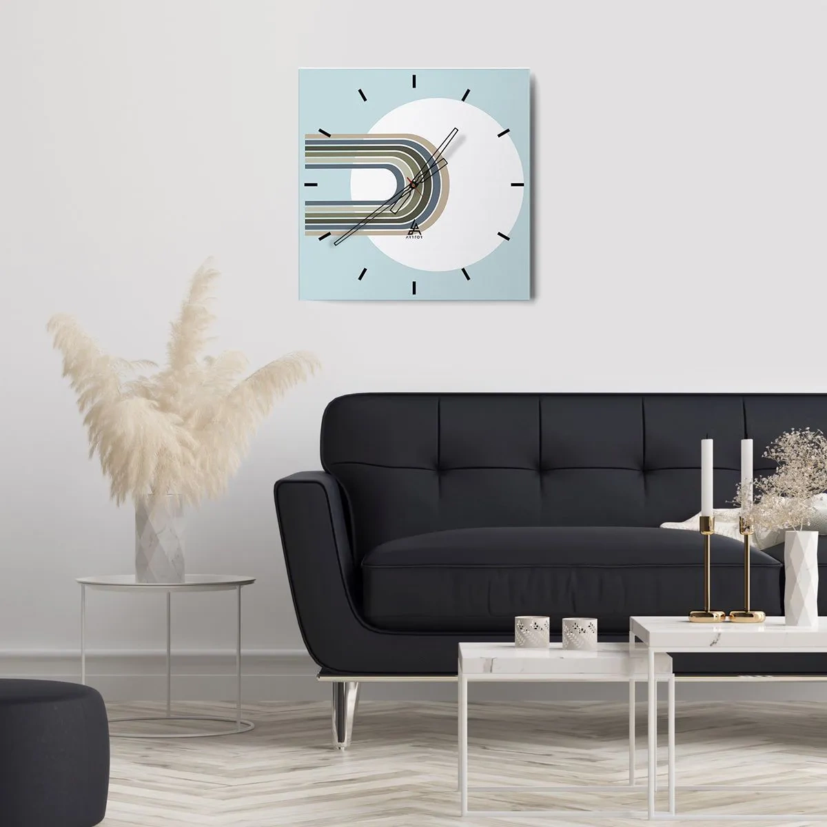 Ceas de perete - Ceas pe sticlă - Atracție irezistibilă - 40x40 cm