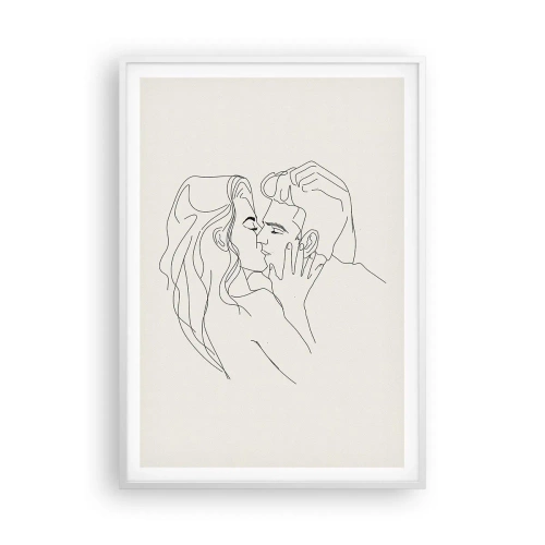 Poster în ramă albă - Încurcați în sentimente - 70x100 cm