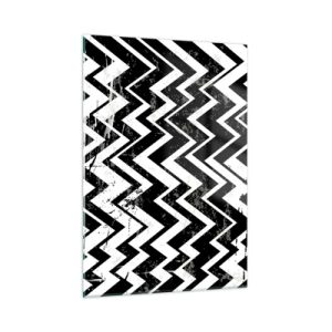 Tablou pe sticlă - Zig-alb, zag-negru - 50x70 cm