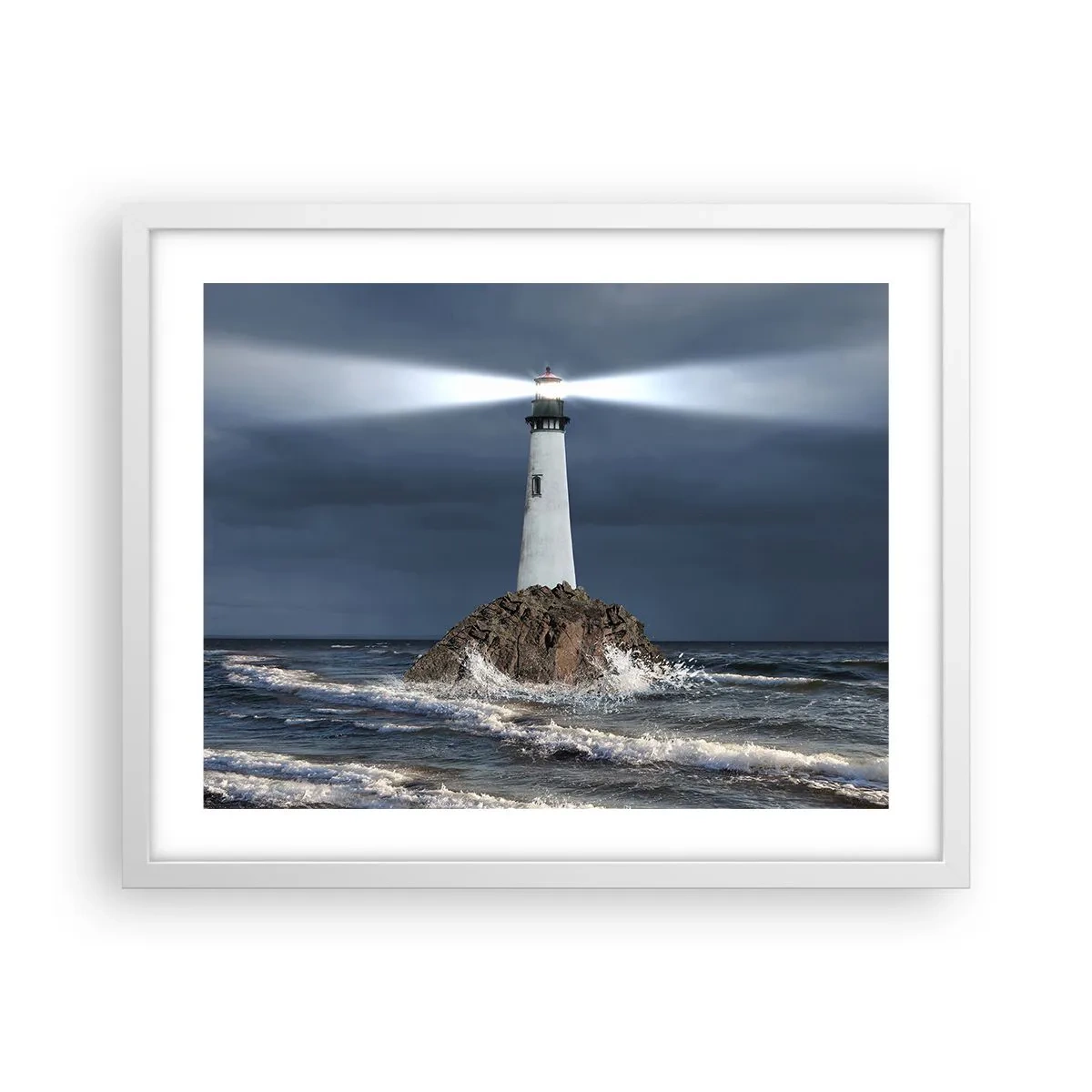 Poster în ramă albă - Aici... aici...! - 50x40 cm