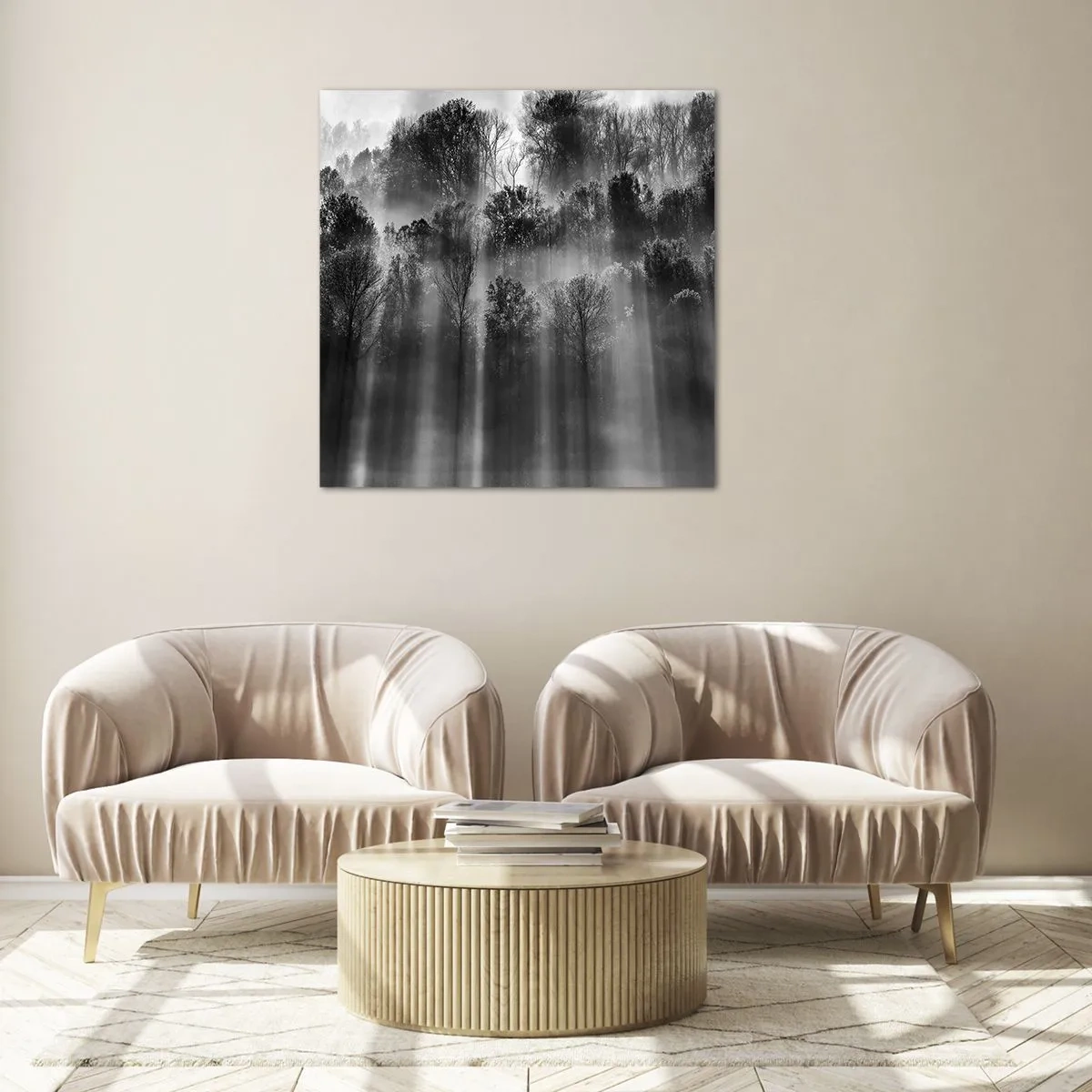 Tablou pe sticlă - În fluxuri de lumină - 50x50 cm