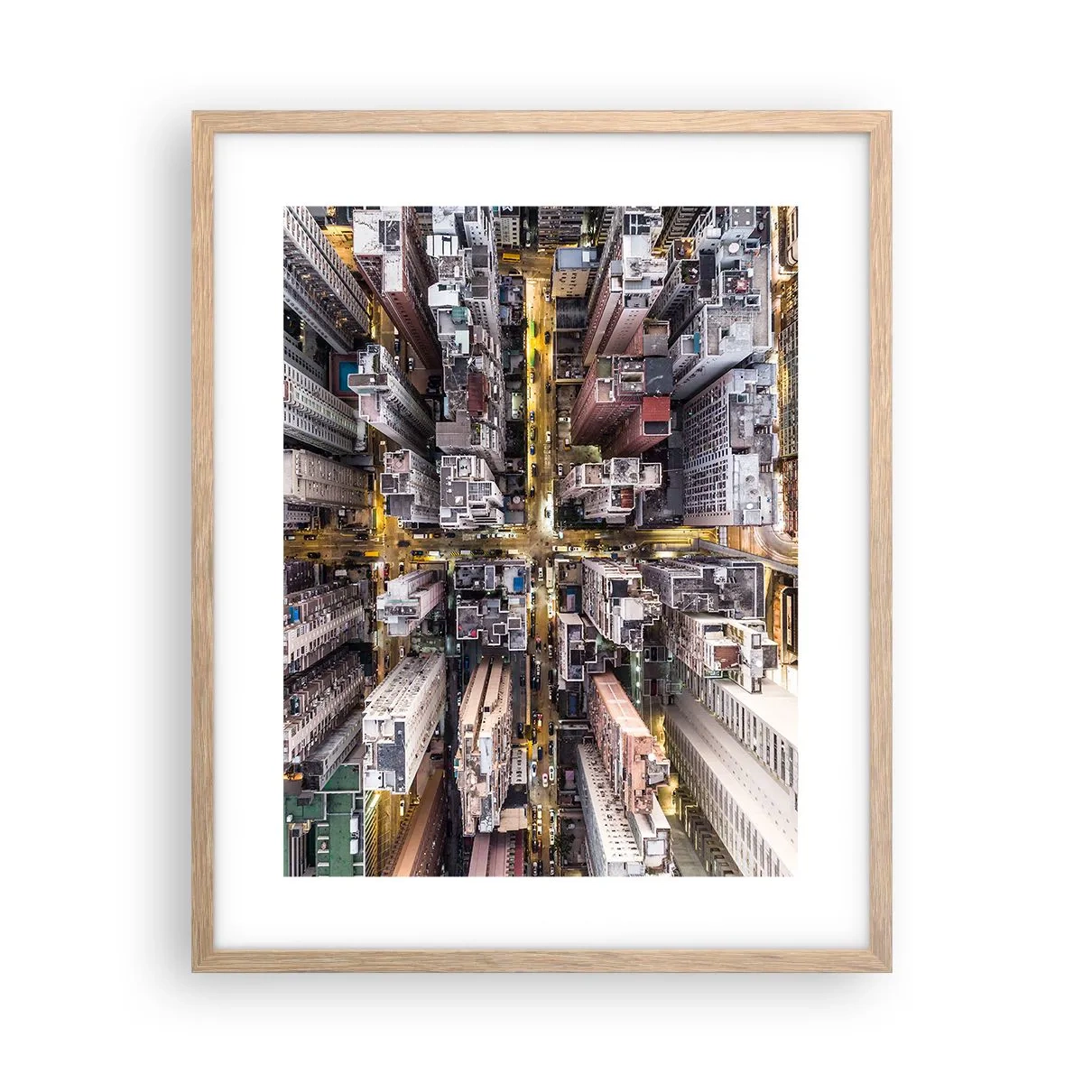Poster în ramă de stejar deschis - Salutări din Hongkong - 40x50 cm