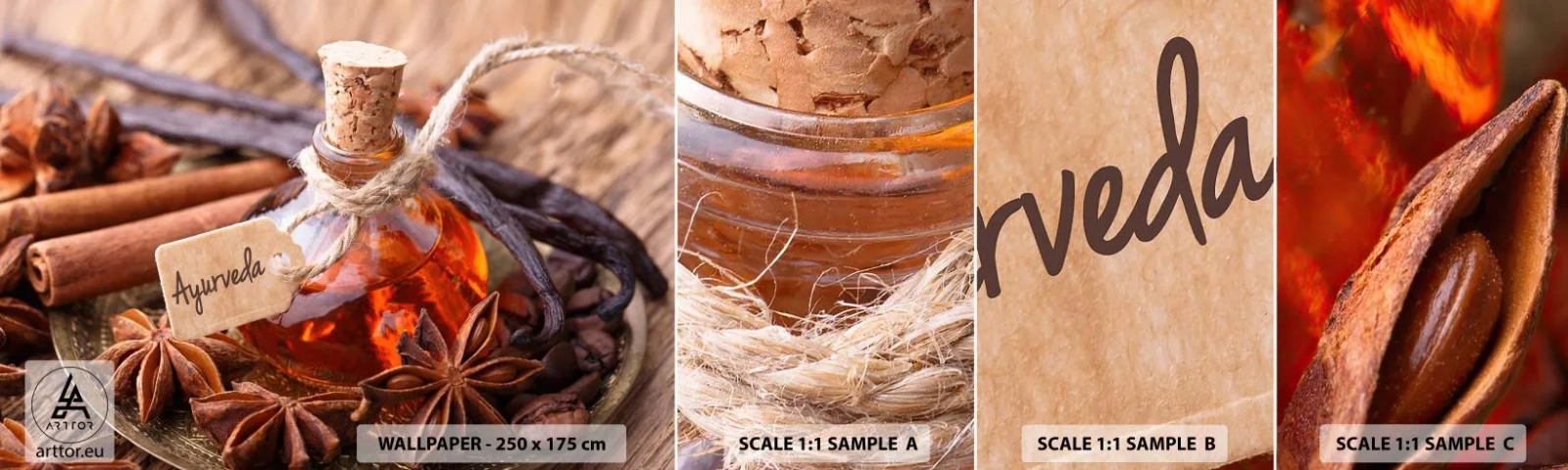 Mostră de Tapet Standard Eco - Unitatea trupului și a spiritului - Scorţişoară, Anason, Vanilie - 100x30 cm