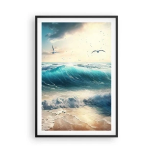 Poster în ramă neagră - Sunetul valurilor doar pentru tine - 61x91 cm