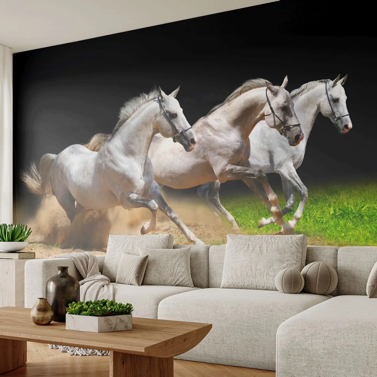 Tapet Standard Eco - Trei Grații - Cai, Animale, Galop - 450x315 cm