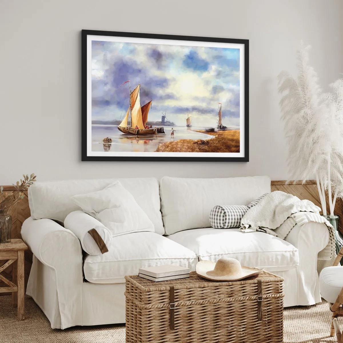 Poster în ramă neagră - Întoarcerea marinarilor - 70x50 cm