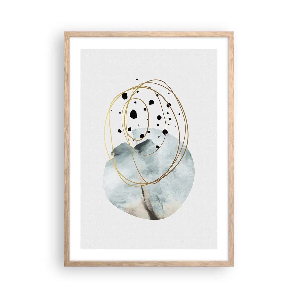 Poster în ramă de stejar deschis - În îmbrățișarea spațiului - 50x70 cm