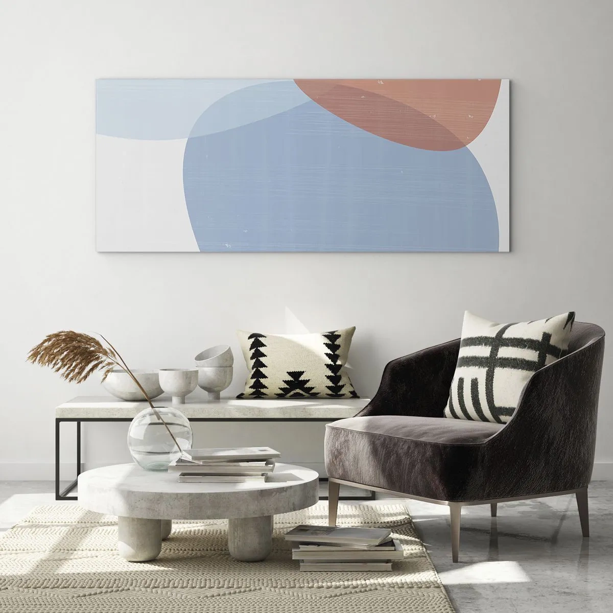 Tablou pe sticlă - Relații pastelate - 140x50 cm