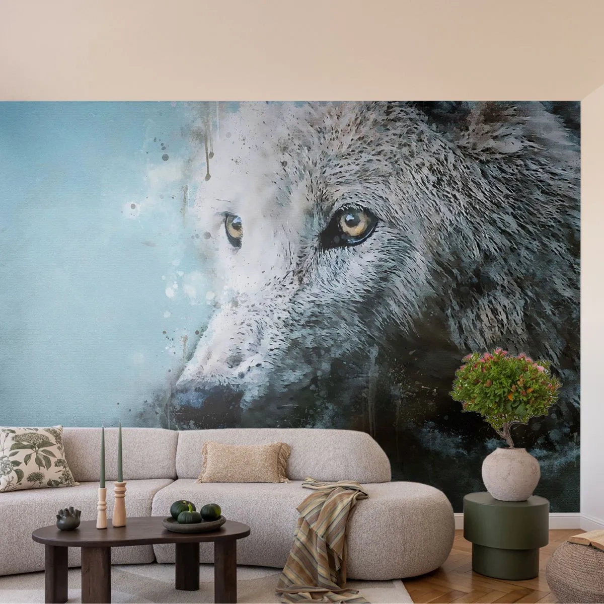 Tapet Autoadeziv Deluxe Sticker - Faceți cunoștință cu sufletul lupului - Animale, Lup, Prădător - 300x210 cm