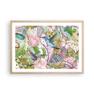 Poster în ramă de stejar deschis - Încurcat în viță de vie - 70x50 cm