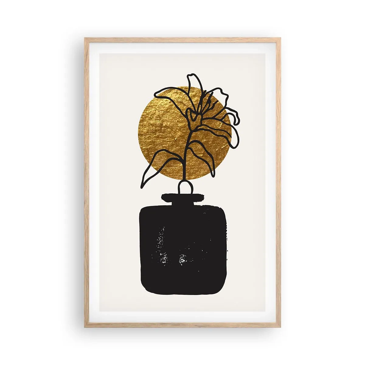 Poster în ramă de stejar deschis - Cât cântărește aurul? - 61x91 cm