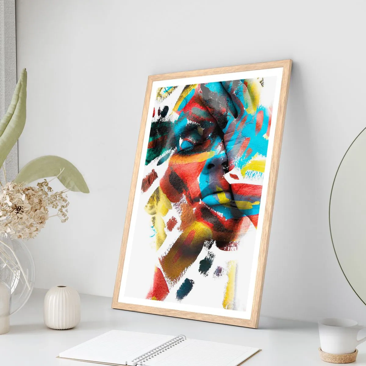 Poster în ramă de stejar deschis - Personalitate colorată - 30x40 cm