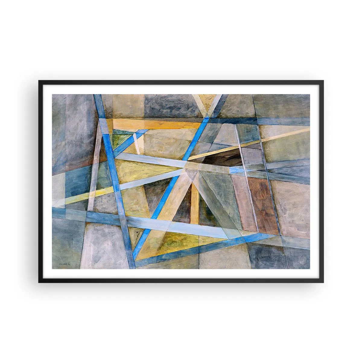 Poster în ramă neagră - Drept sau de-a curmezișul? - 100x70 cm