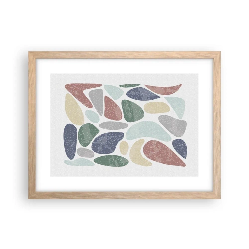Poster în ramă de stejar deschis - Un mozaic de culori pudrate - 40x30 cm