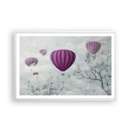 Poster în ramă albă - Ca niște nave pe cer - 91x61 cm