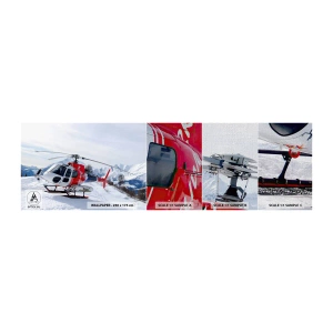 Mostră tapet Premium Canvas - Întotdeauna gata - Elicopter, Peisaj, Alpi - 100x30 cm