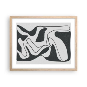 Poster în ramă de stejar deschis - Distracție abstractă în labirint - 50x40 cm