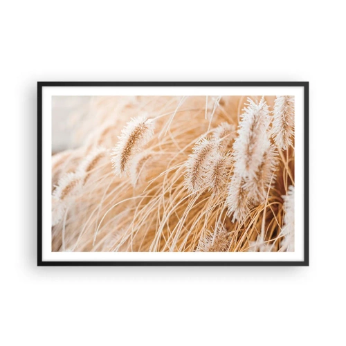 Poster în ramă neagră - Foșnetul auriu al ierburilor - 91x61 cm