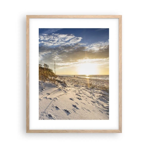 Poster în ramă de stejar deschis - Invitație la o plimbare - 40x50 cm