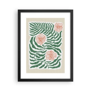 Poster în ramă neagră - Înflorite în verde - 30x40 cm