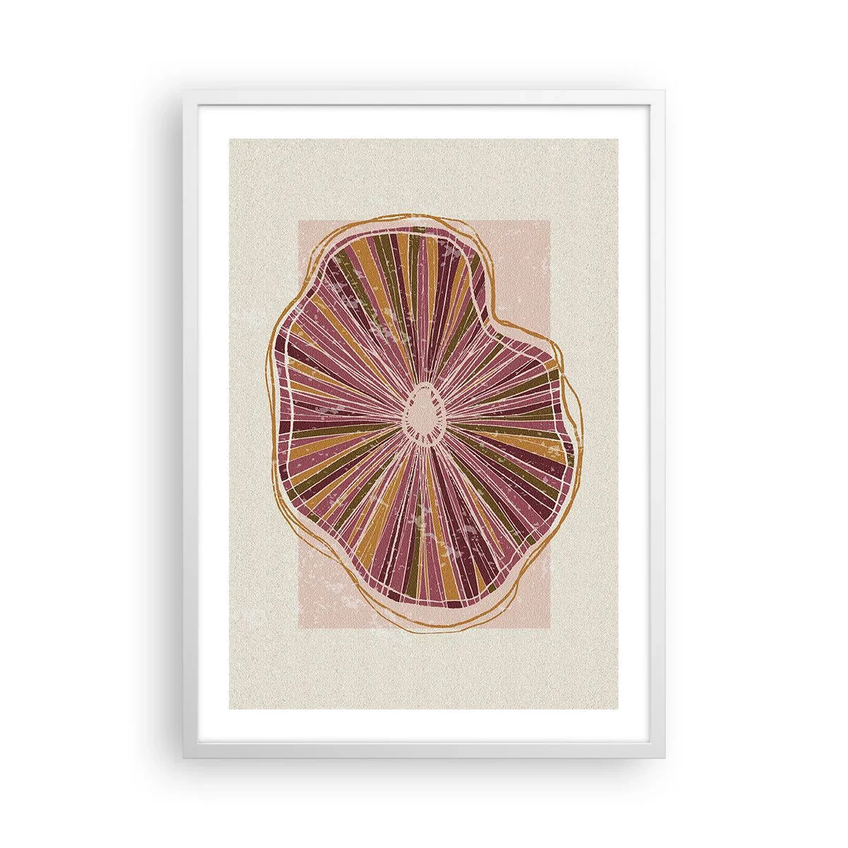 Poster în ramă albă - Abstracția radială - 50x70 cm