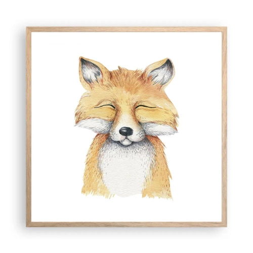 Poster în ramă de stejar deschis - Mofturi de vulpe - 60x60 cm
