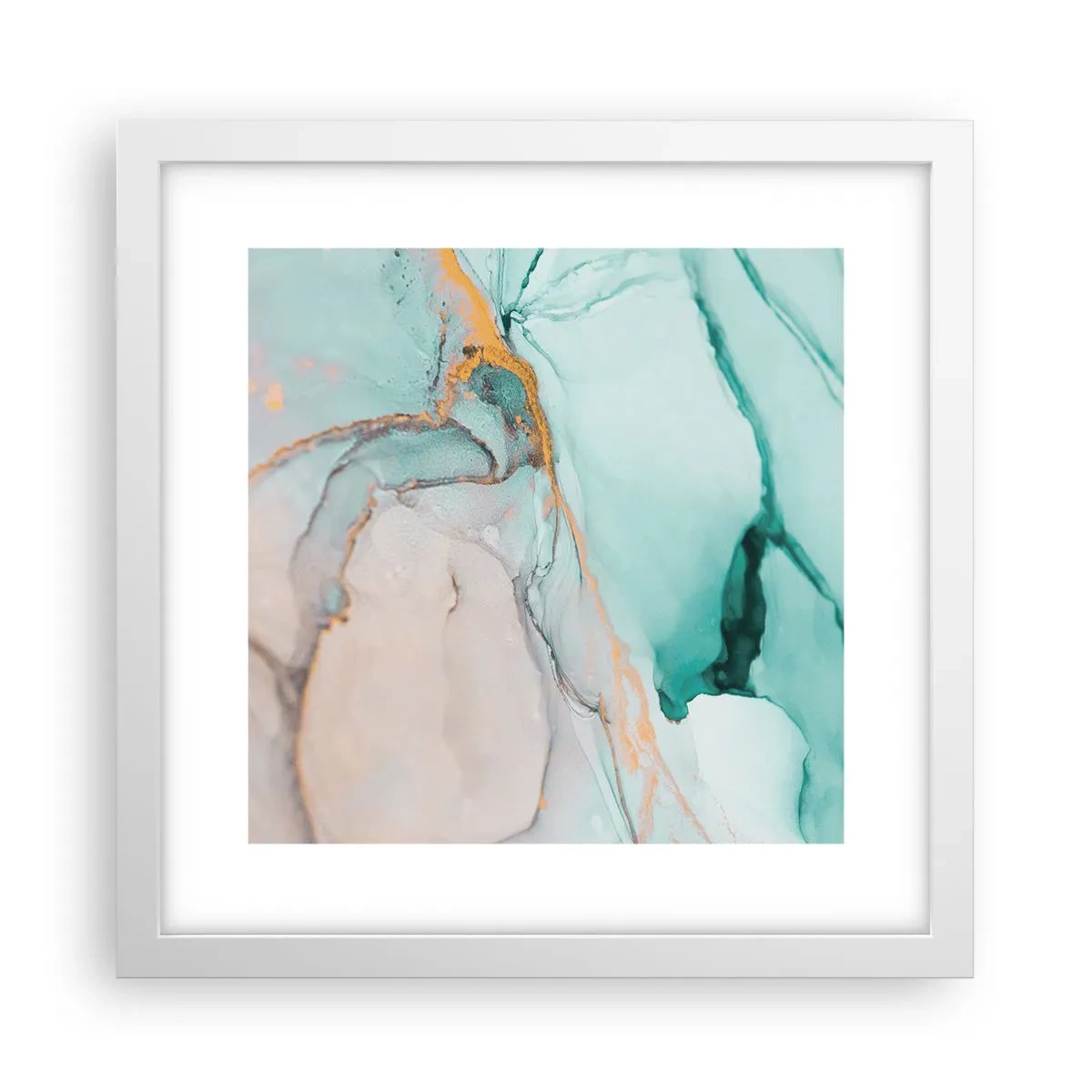 Poster în ramă albă - Dansul formelor și al culorilor - 30x30 cm