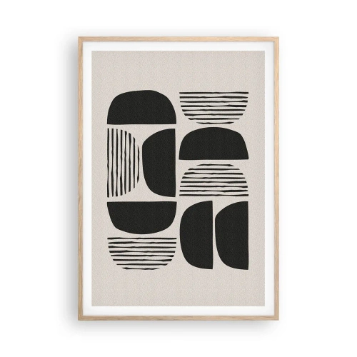 Poster în ramă de stejar deschis - Jumătăți necomplete - 70x100 cm