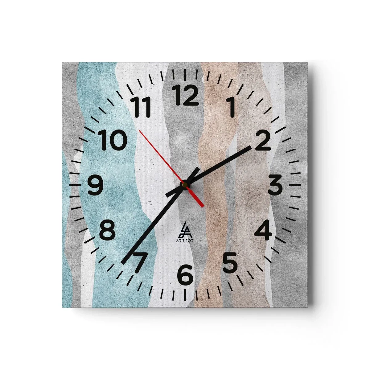 Ceas de perete - Ceas pe sticlă - Studiu de proximitate - 30x30 cm