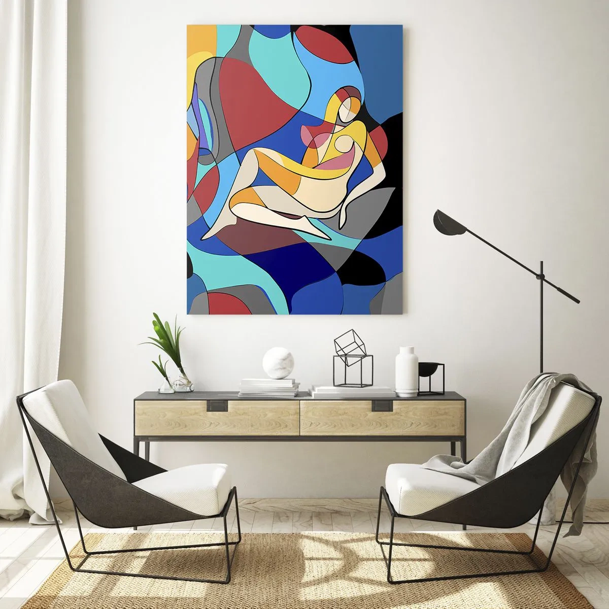 Tablou pe sticlă - Nudul cubist - 50x70 cm
