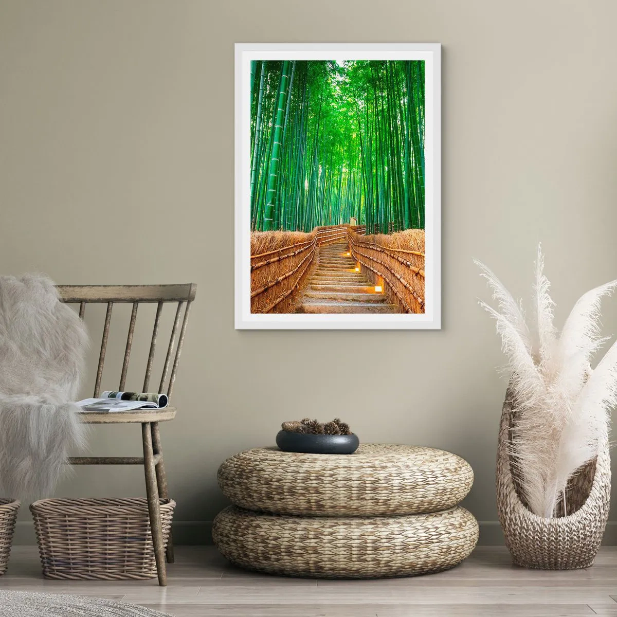 Poster în ramă albă - Esența naturii asiatice - 61x91 cm