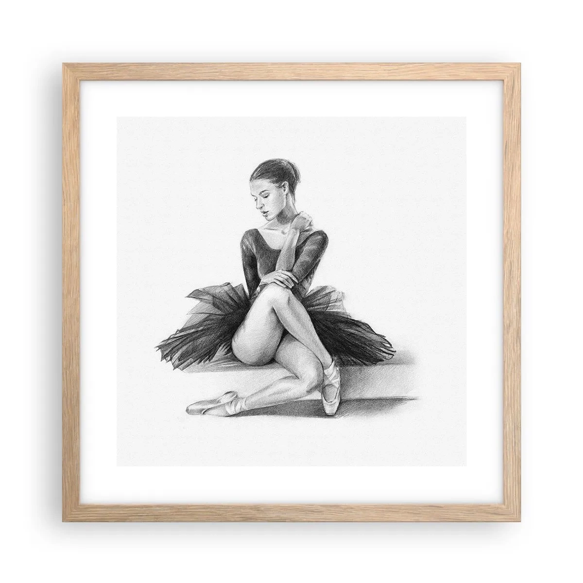 Poster în ramă de stejar deschis - Încântată de dans - 40x40 cm