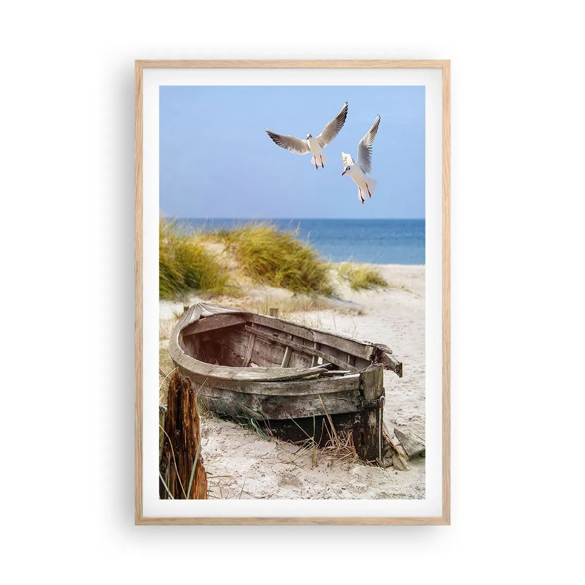 Poster în ramă de stejar deschis - Scăldate în vânt - 61x91 cm