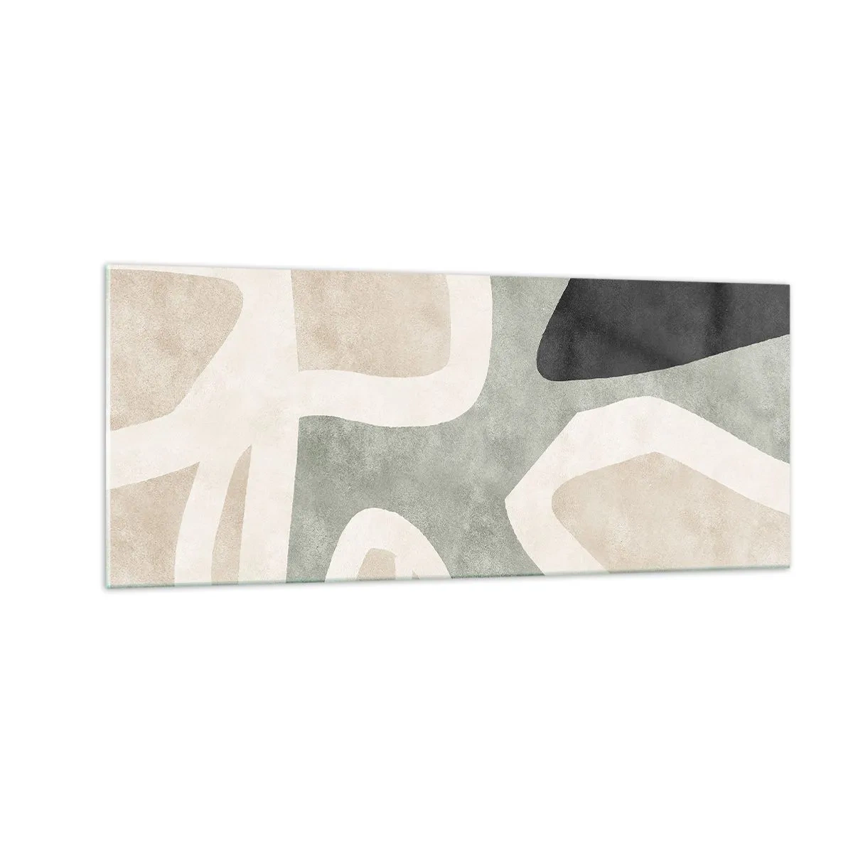 Tablou pe sticlă - Compoziție cu motiv negru - 100x40 cm