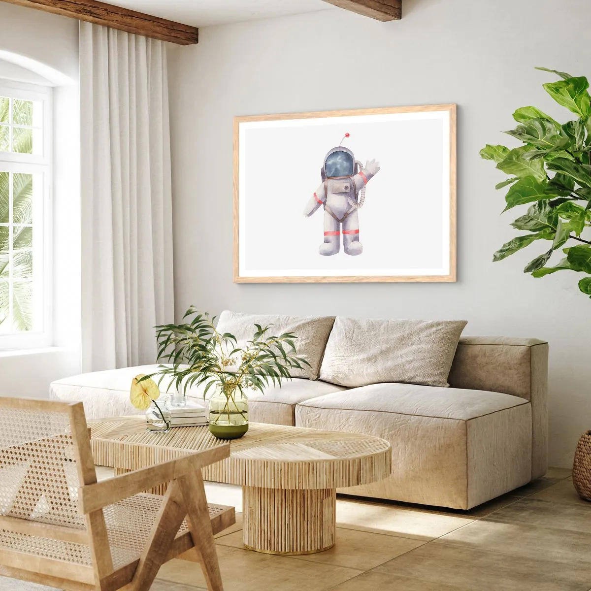 Poster în ramă de stejar deschis - Pe curând! - 100x70 cm