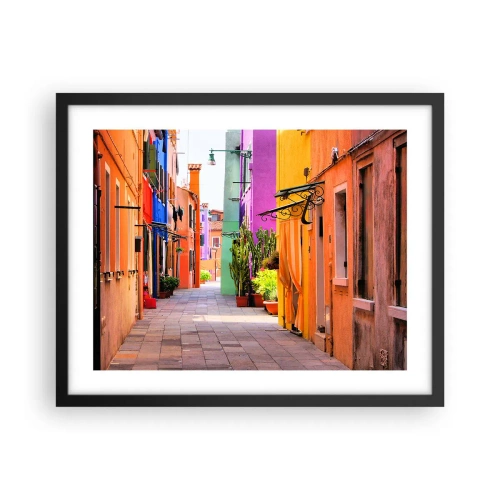 Poster în ramă neagră - Aleea curcubeului - 50x40 cm