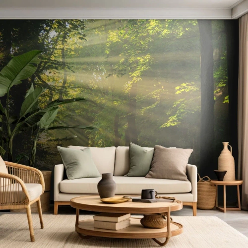 Tapet Premium Sand - Moment de pădure - Peisaj, pădure, Natură - 100x70 cm