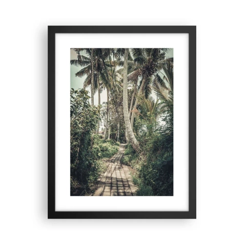 Poster în ramă neagră - Bulevardul cu palmieri - 30x40 cm