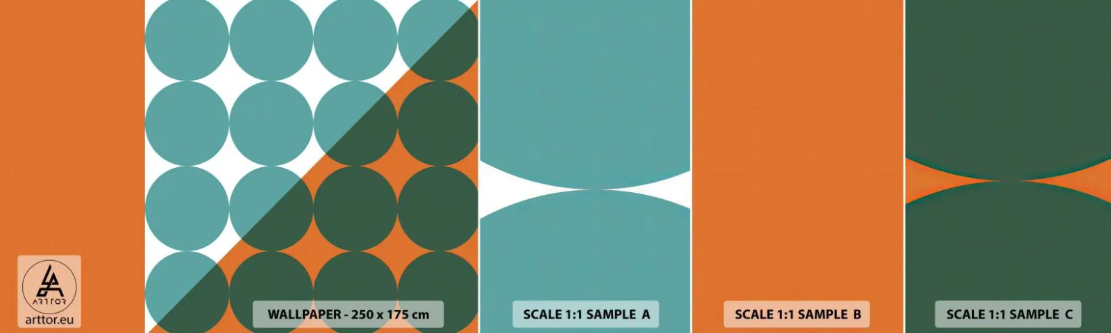 Mostră tapet autocolant Deluxe Sticker - Sus și pe diagonală - Abstracția, Bucată, Grafică - 100x30 cm