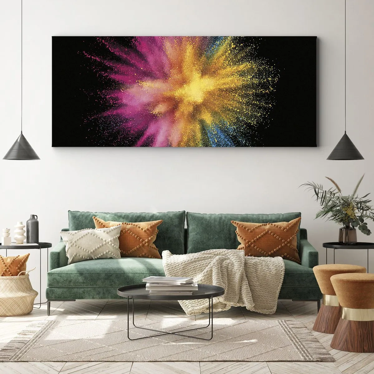 Tablou pe pânză - Nașterea culorii - 100x40 cm
