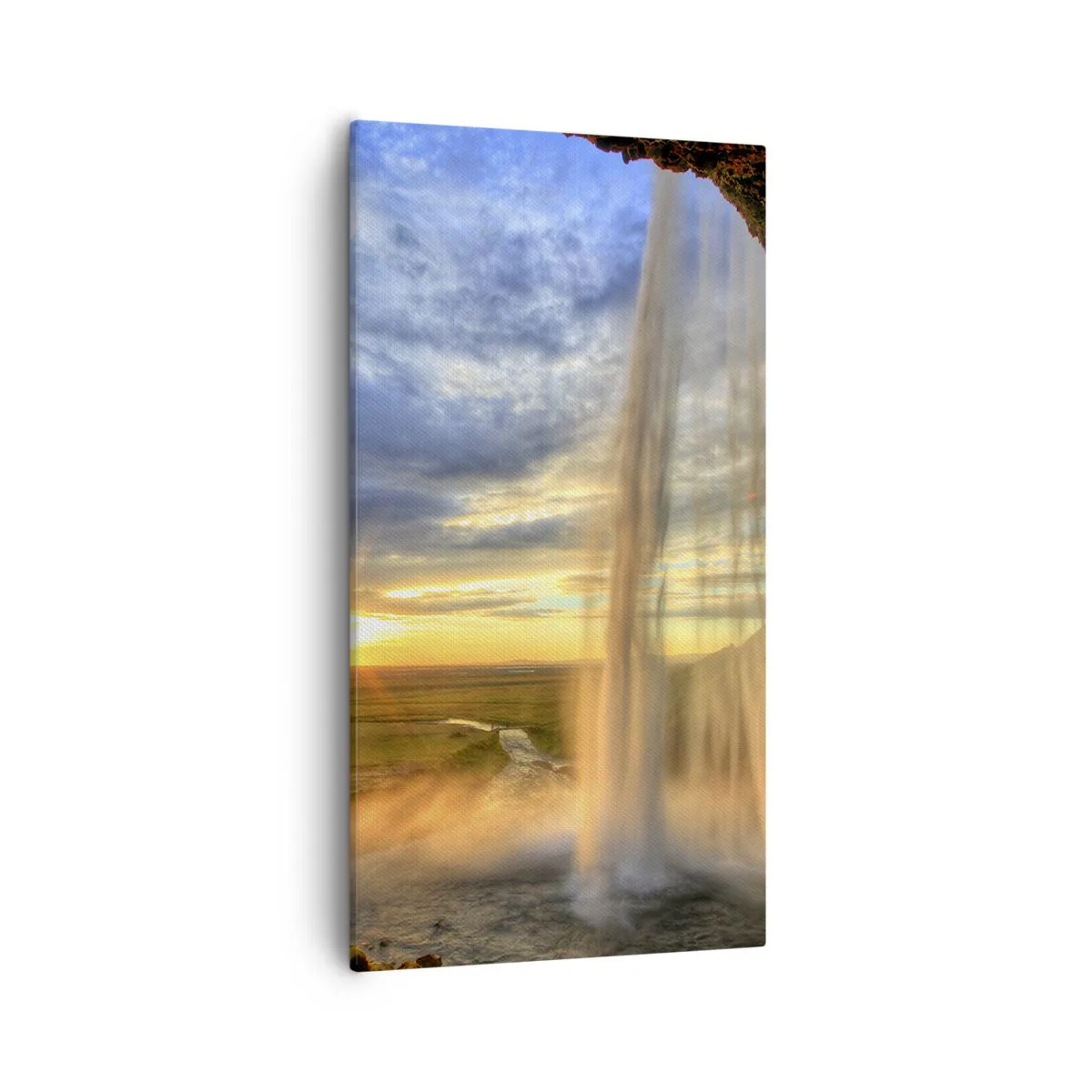 Tablou pe pânză - Lumea din spatele vălului de picături - 55x100 cm