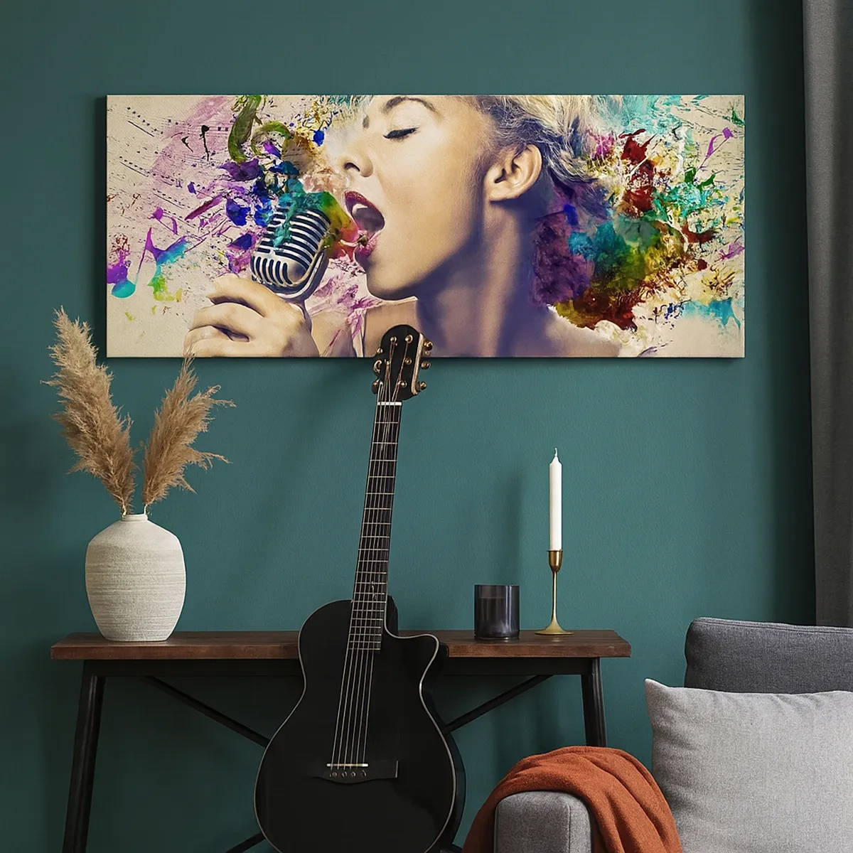 Tablou pe pânză - Pictează lumea cu vocea ta - 30x30 cm