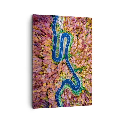 Tablou pe pânză - Un drum șerpuit prin pădure - 50x70 cm