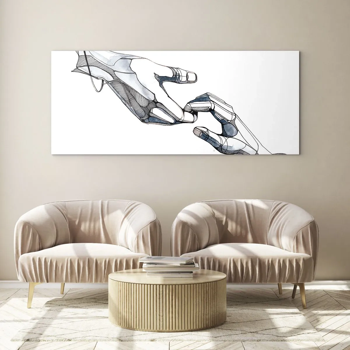 Tablou pe sticlă - Gest frumos - 100x40 cm