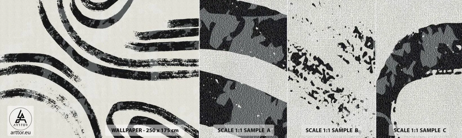 Mostră tapet Premium Canvas - Pe jumătate oprit - Minimalism, liniuțe, Boho - 100x30 cm