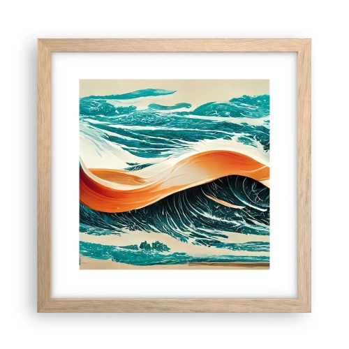 Poster în ramă de stejar deschis - Visul unui surfer - 30x30 cm