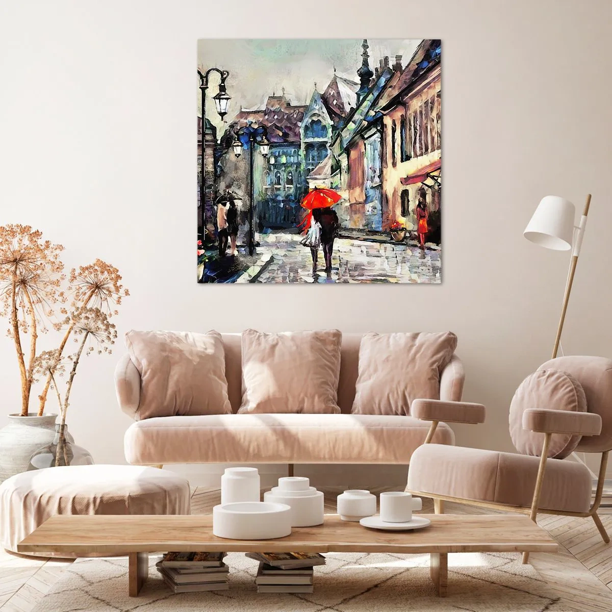 Tablou pe pânză - Ploaie pentru doi - 60x60 cm