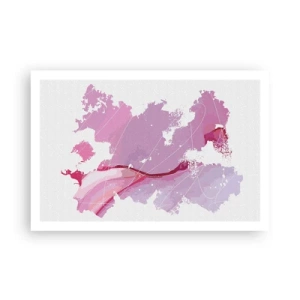 Poster - Harta unei lumi roz - 91x61 cm
