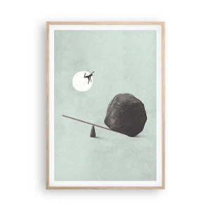 Poster în ramă de stejar deschis - Visul îndeplinit - 70x100 cm